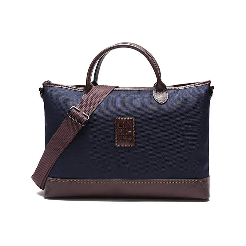 LONGCHAMP LONGCHAMP Boxford Zip Closure Cow Leather Briefcase Small Men's Blue