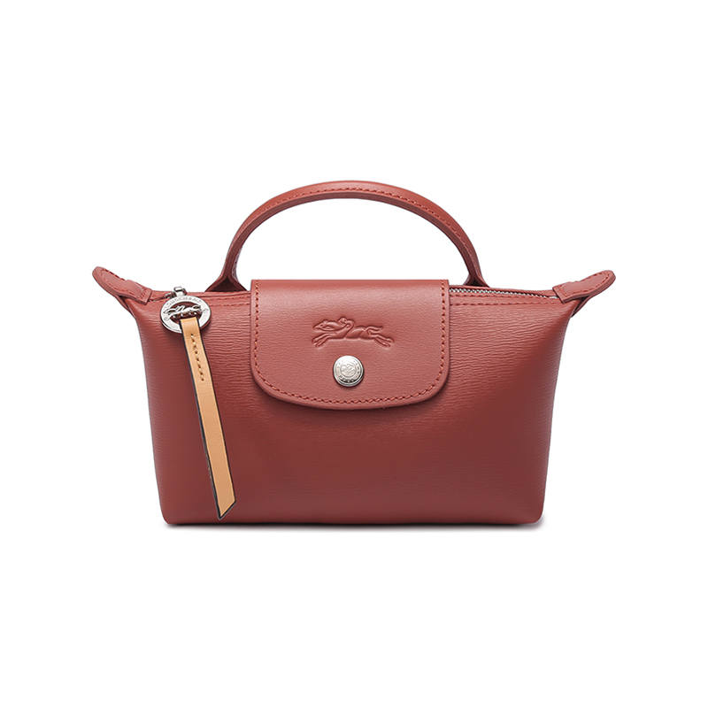LONGCHAMP Le Pliage City Coated Canvas With Leather Trim Dumpling Bag Handbag Women's Orange