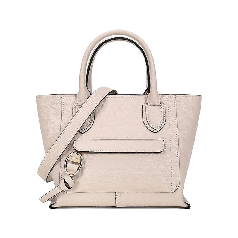 LONGCHAMP Mailbo Cow Leather Shoulder Bag, Handbag Small Women's Pink White