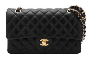 CHANEL Classic Flap CF Lambskin And Gold Metal Flap Bag, Crossbody Bag, Shoulder Bag Women's Black