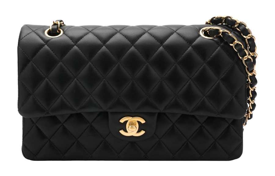 CHANEL CHANEL Classic Flap CF Lambskin And Gold Metal Flap Bag, Crossbody Bag, Shoulder Bag Women's Black