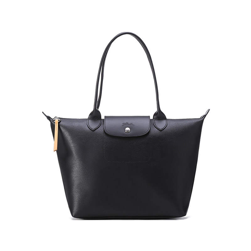 LONGCHAMP Le Pliage City Eco Friendly Coated Canvas Dumpling Bag, Handbag, Shoulder Bag Medium Women's Black