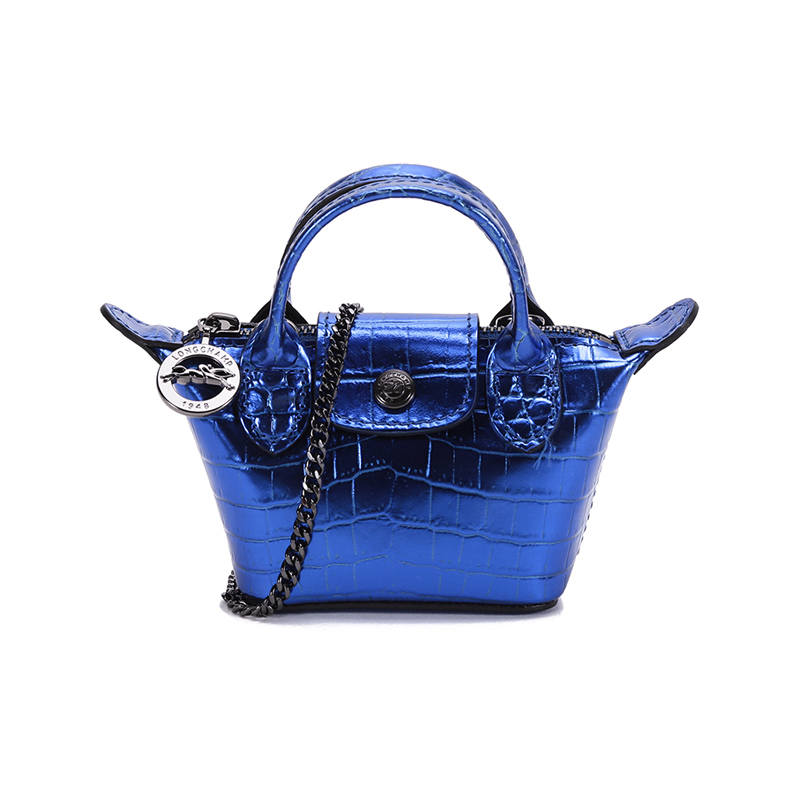 LONGCHAMP Le Pliage Cuir Crocodile Pattern Cow Leather Dumpling Bag, Handbag, Shoulder Bag, Crossbody Bag, Coin Purse