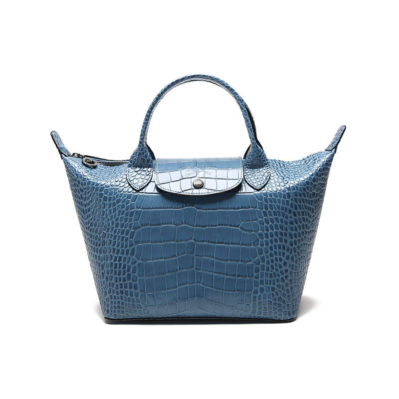 LONGCHAMP Le Pliage Cuir Cow Leather Dumpling Bag Handbag Women's Slate Blue