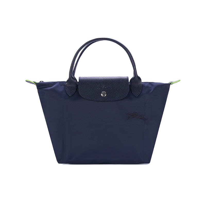 LONGCHAMP Canvas With Leather Dumpling Bag Handbag Small Women's Marine Blue