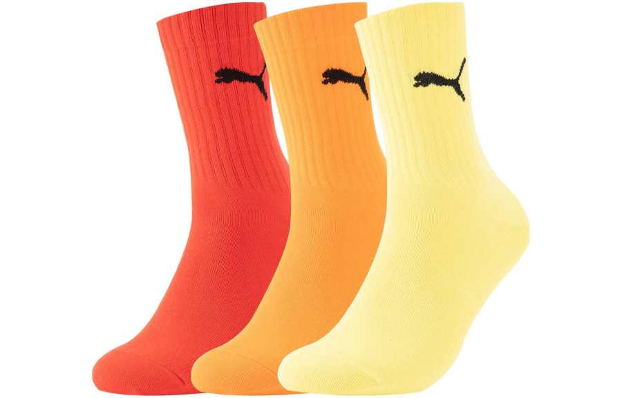 PUMA PUMA Crew Socks Unisex 1 Set 3 Pack Red/Orange/Yellow