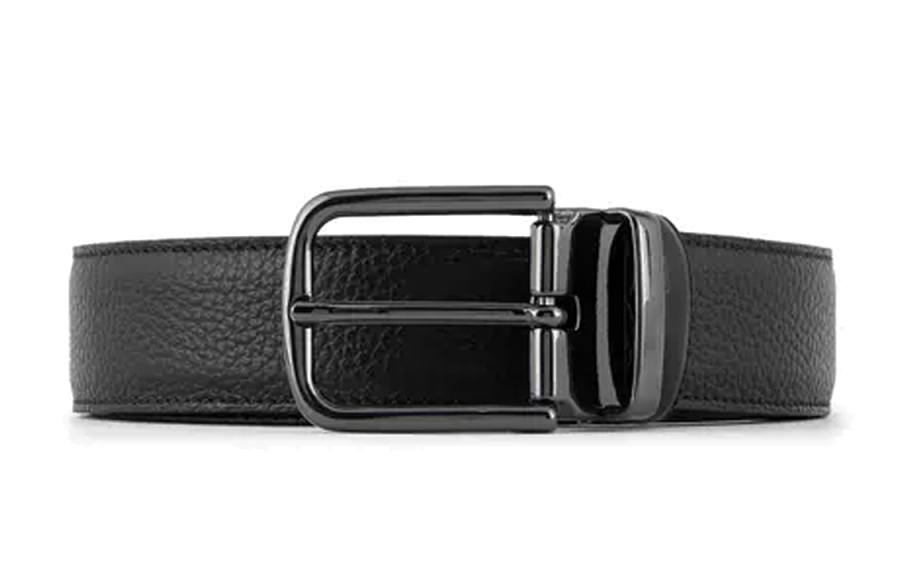 EMPORIO ARMANI Reversible Belt In Pebbled Leather