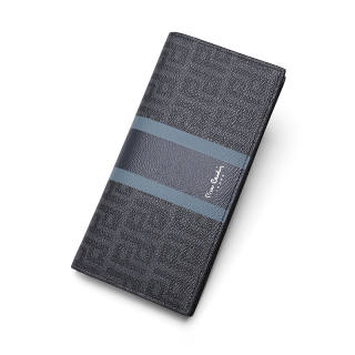 PIERRE CARDIN PVC Cow Leather Clutch Business Suit Wallet Regular Men's Black Gray/Coffee