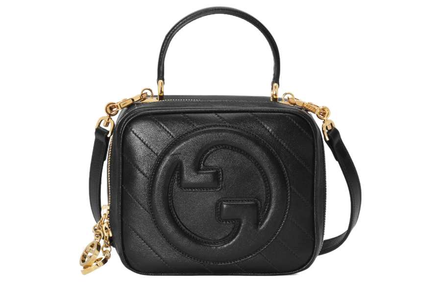 GUCCI Blondie Leather Shoulder Bag, Crossbody Bag, Handbag Women's Black