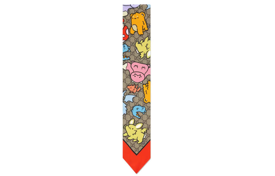 GUCCI Silk Ties Women's Red/Umber