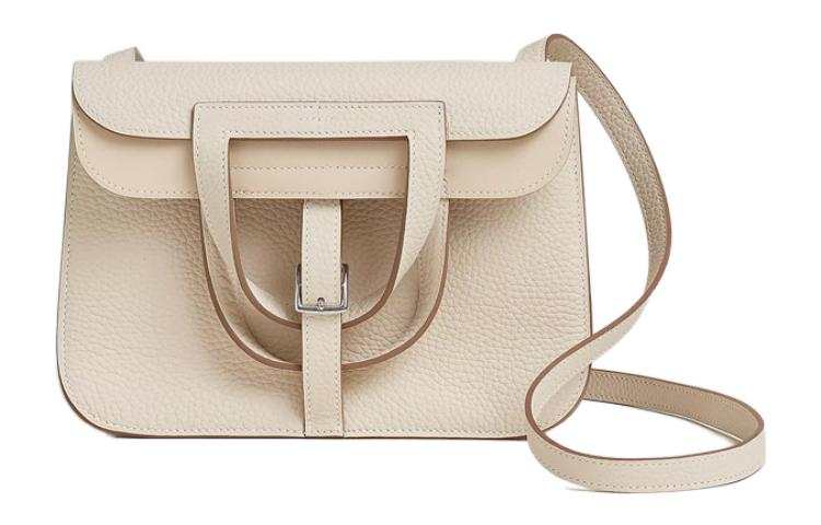 HERMES Halzan Togo Calfskin Horse Hoof Bag, Handbag, Shoulder Bag, Crossbody Bag Women's 10 Craie Milkshake White