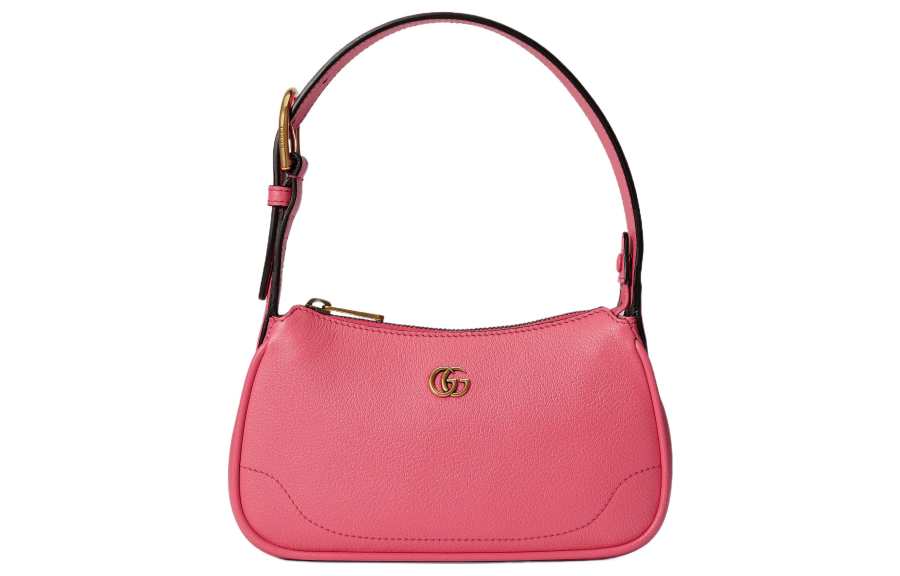 GUCCI Aphrodite Leather Shoulder Bag, Pochette Handbag, Shoulder Bag Mini Women's Pink