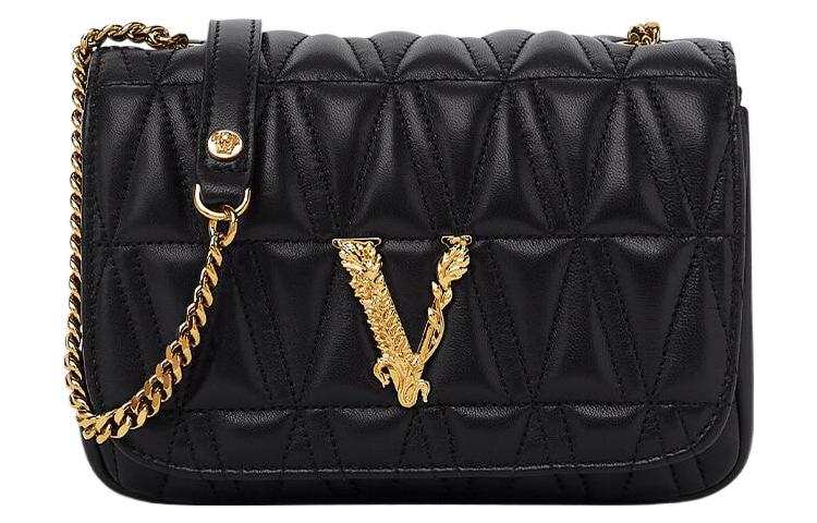VERSACE VERSACE Leather Shoulder Bag Women's Black