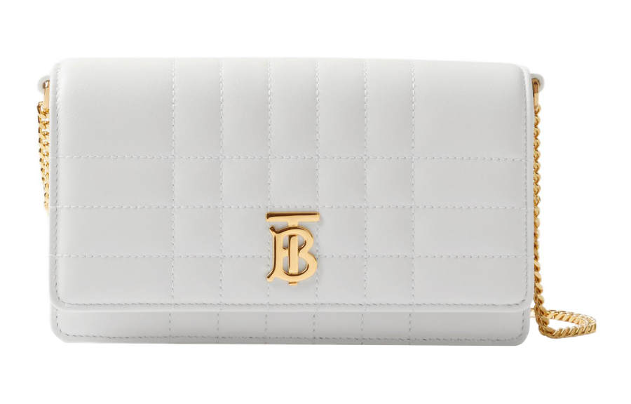 Burberry Lola Bag Lambskin One Shoulder Crossbody Clutch Women's White