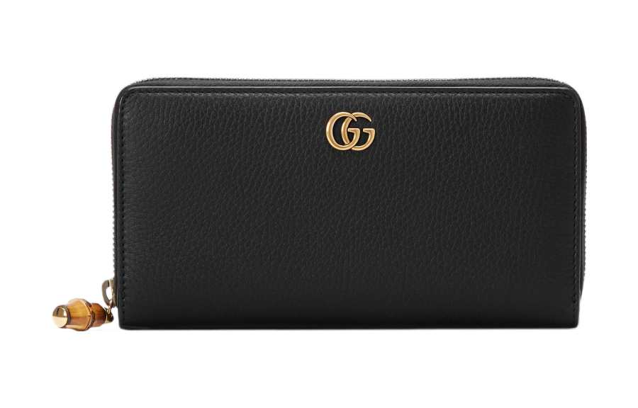 GUCCI Leather Wallet Women's Black