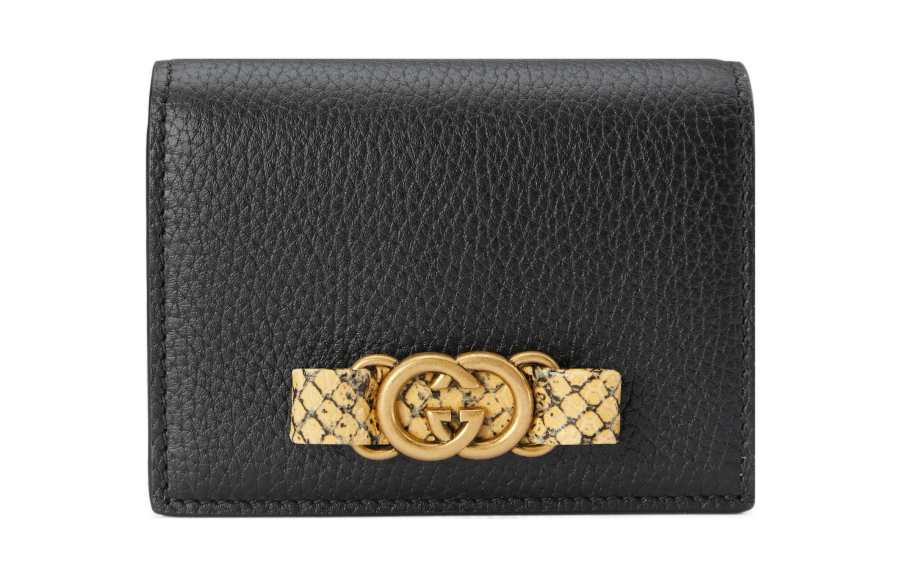 GUCCI GUCCI Python Skin Wallet Women's Black