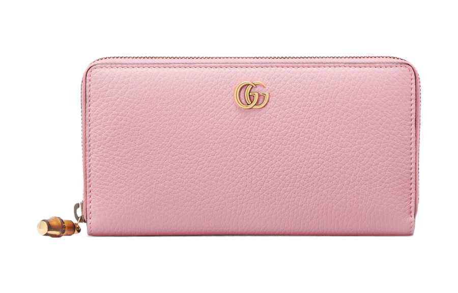 GUCCI Bamboo Leather Wallet Women's Pink