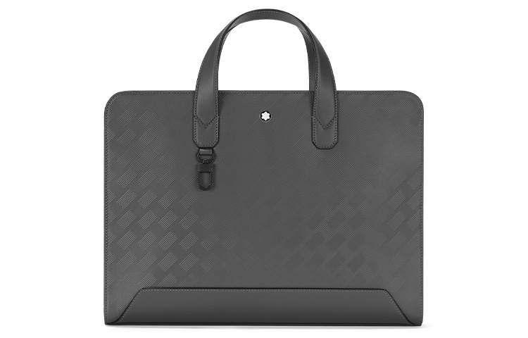MONTBLANC Cow Leather Portable One Shoulder Crossbody Briefcase Men's Elegant Gray