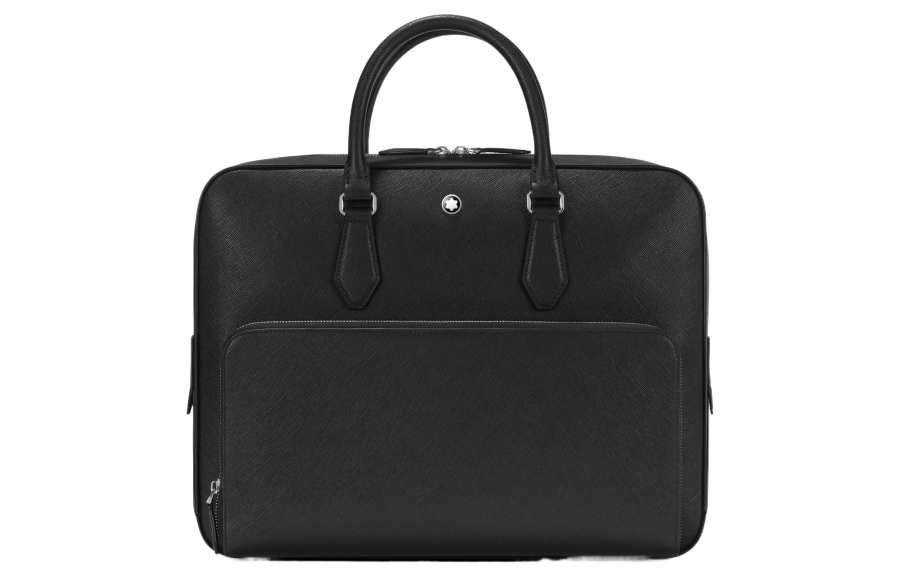 MONTBLANC MONTBLANC Cow Leather Portable Briefcase Medium Men's Black