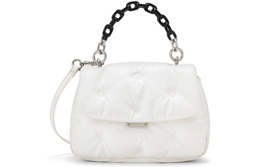 CHARLES&KEITH Interstellar Universe Pu Envelope Bag, Crossbody Handbag Small Women's Black/White/Light Orange Red