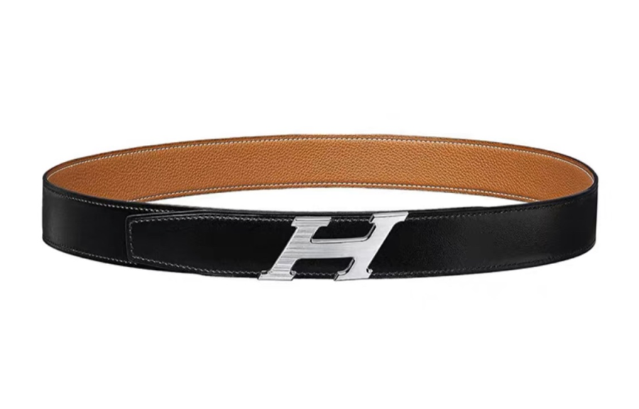 HERMES HERMES Togo Cow Leather Belts Men's Width 3.2cm