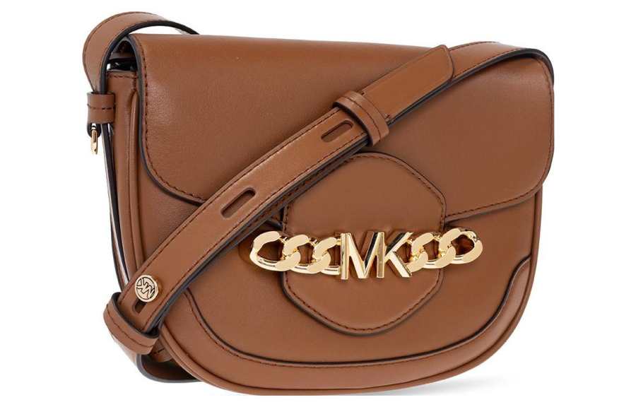 MICHAEL KORS Hally Lambskin Shoulder Bag, Crossbody Bag Regular Women's Brown