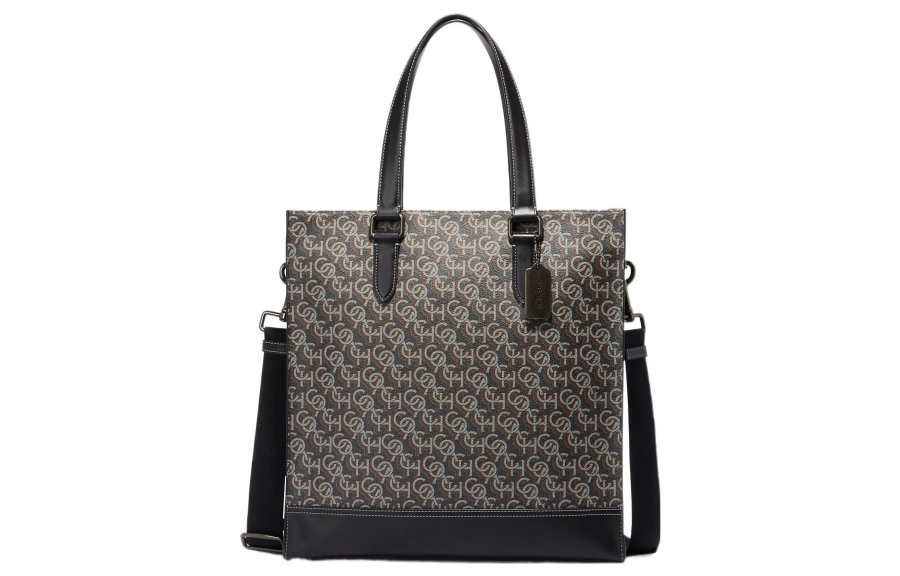 COACH Graham Cow Leather Tote Bag, Shopping Bag, Shoulder Bag, Crossbody Bag, Handbag Large Men's Black