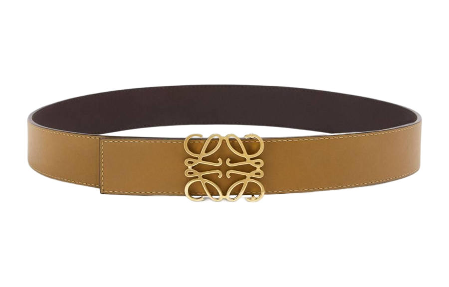 LOEWE LOEWE Cow Leather Belts Men's Umber Width 4cm
