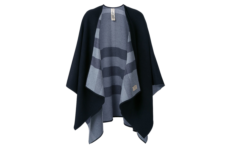 Burberry Women's Wool Check Poncho Cape Black