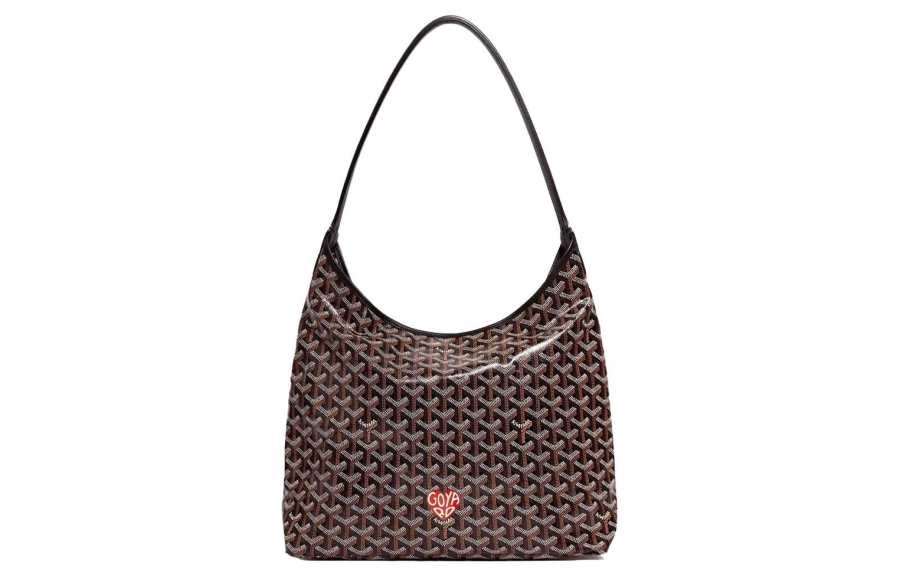 GOYARD Bohème Hobo Canvas With Leather Hobo Bag Shoulder Bag Shoulder Bag Women's Black/Red Small Heart Edition