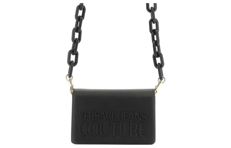 VERSACE JEANS COUTURE Polyurethane Crossbody Bag, Shoulder Bag Women's Black