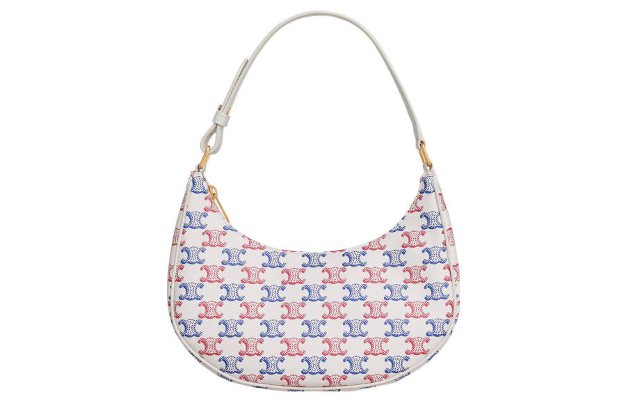 CELINE Canvas And Calfskin Shoulder Bag, Handbag, Shoulder Bag Women's