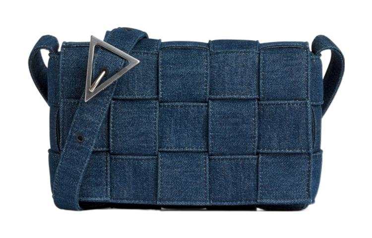Bottega Veneta CASSETTE Denim Camera Bag, Box Bag, Shoulder Bag, Crossbody Bag Regular Unisex Blue