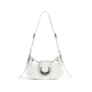 JELLYTOYBOY With Cow Leather And PU Heart Moon Bag One Shoulder/Crossbody Bag Medium Women's Pink/White