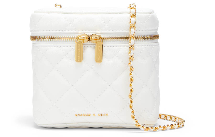 CHARLES&KEITH Pu Box Bag, Crossbody Bag Small Women's Black/Dark Chocolate/Light Pink/White/Light Blue