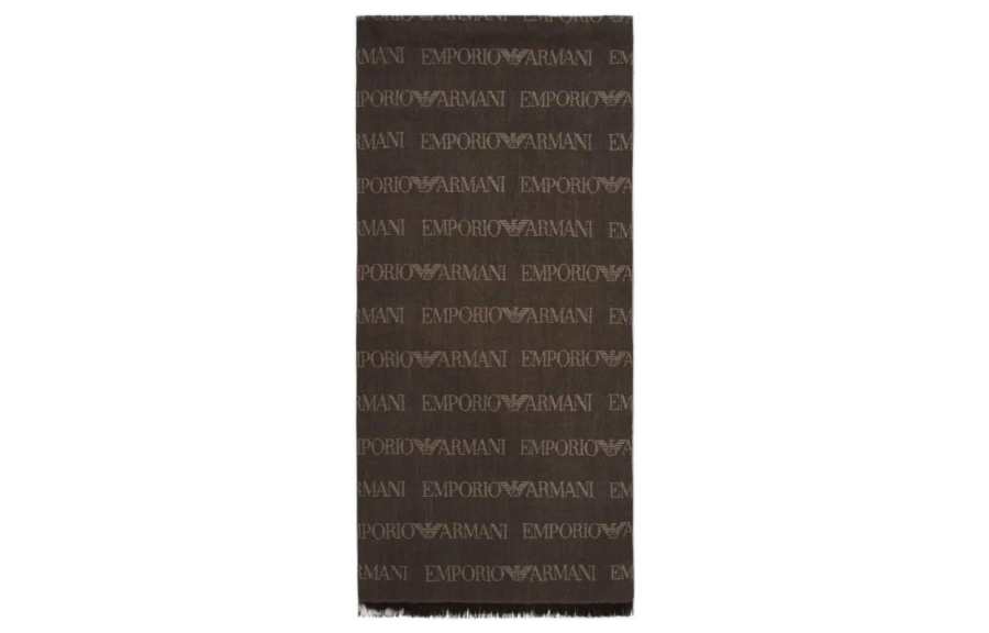 EMPORIO ARMANI EMPORIO ARMANI Logo Jacquard Fringed Scarf