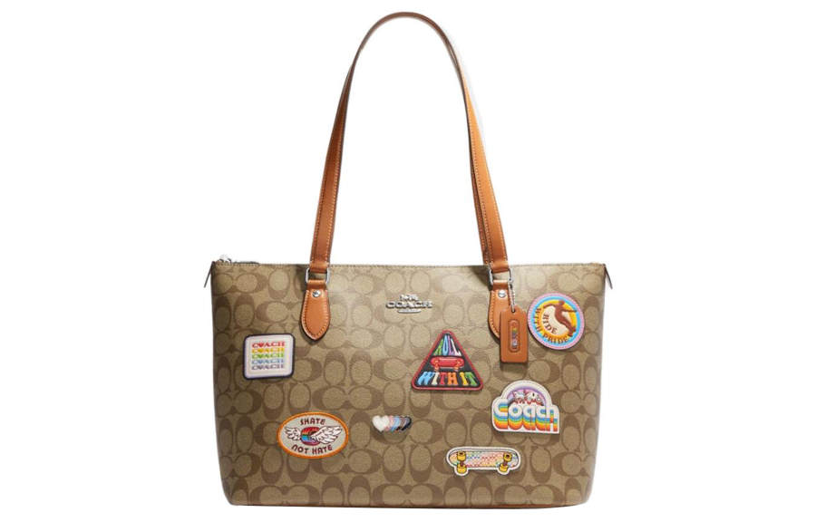 COACH Gallery Leather Tote Bag, Shopping Bag, Handbag, Shoulder Bag Large Women's Brown