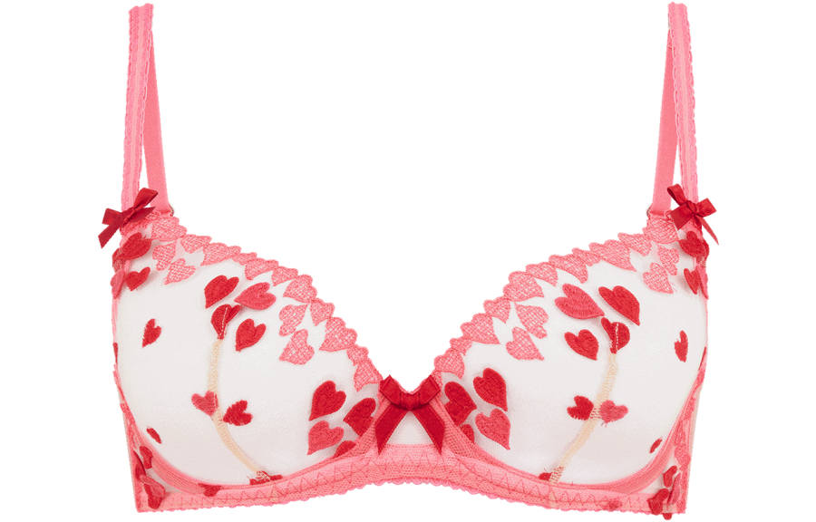 Agent Provocateur Heart-pattern Sheer Bra