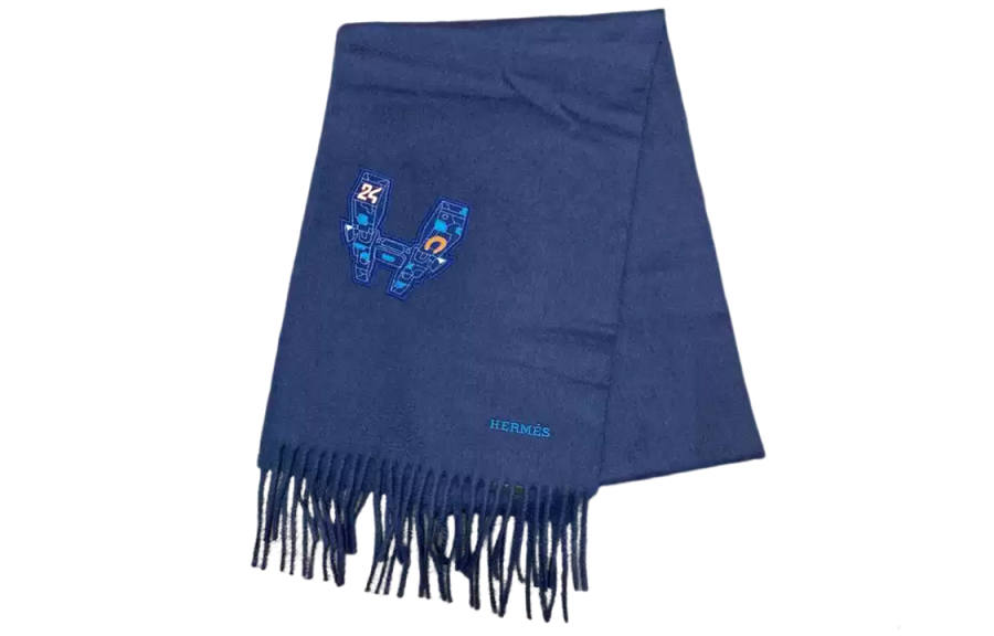 HERMES HERMES Knit Scarves Men's Blue