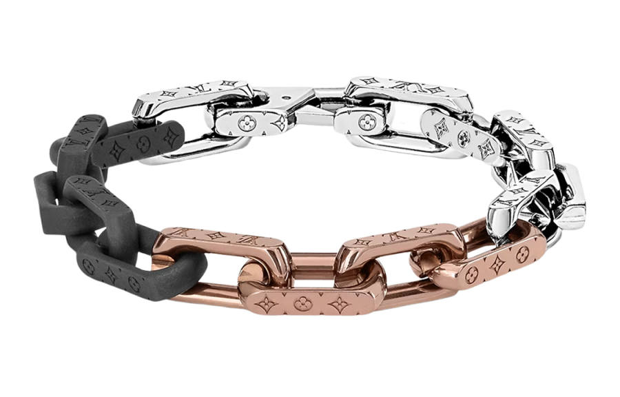LOUIS VUITTON LOUIS VUITTON MONOGRAM CHAIN Stainless Steel Bracelets Men's Silver