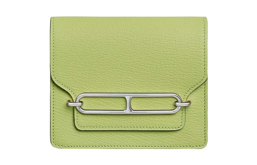 HERMES Roulis Mysore Goat Skin Fanny Pack Wallet Women's R9 Tender Shoot Yellow