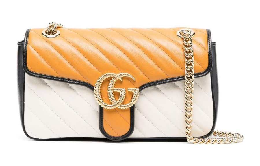 GUCCI GG Marmont Quilted Leather Portable Crossbody Bag, Shoulder Bag Women's White/Beige