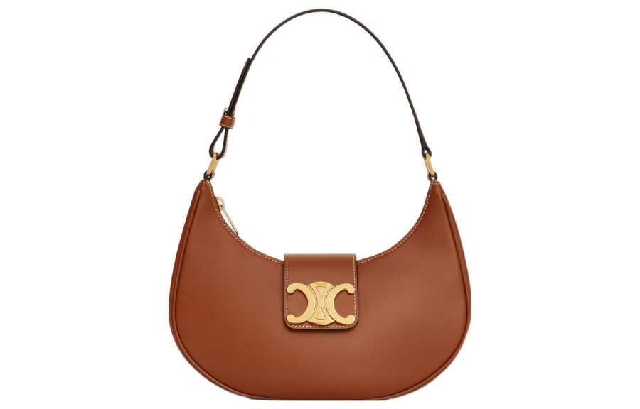 CELINE TriompheAVA Smooth Calfskin Handbag, Shoulder Bag Women's Brown