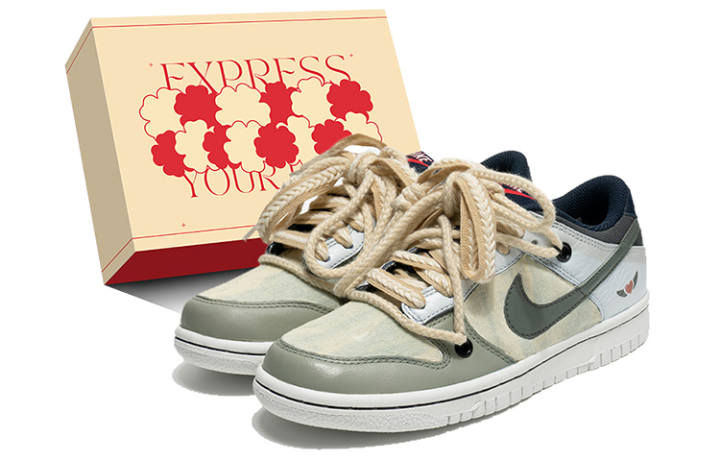 Nike Nike Dunk Low top Skateboard Shoes GS Gray Green