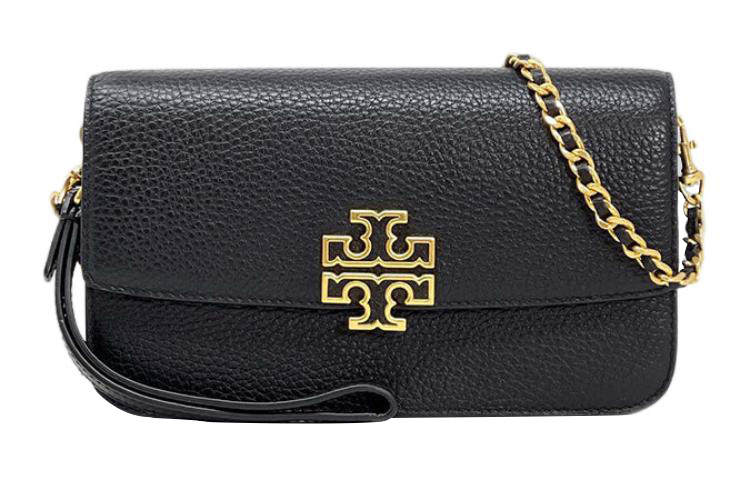 TORY BURCH Britten Leather Shoulder Bag, Crossbody Bag Women's Black/Black Gold