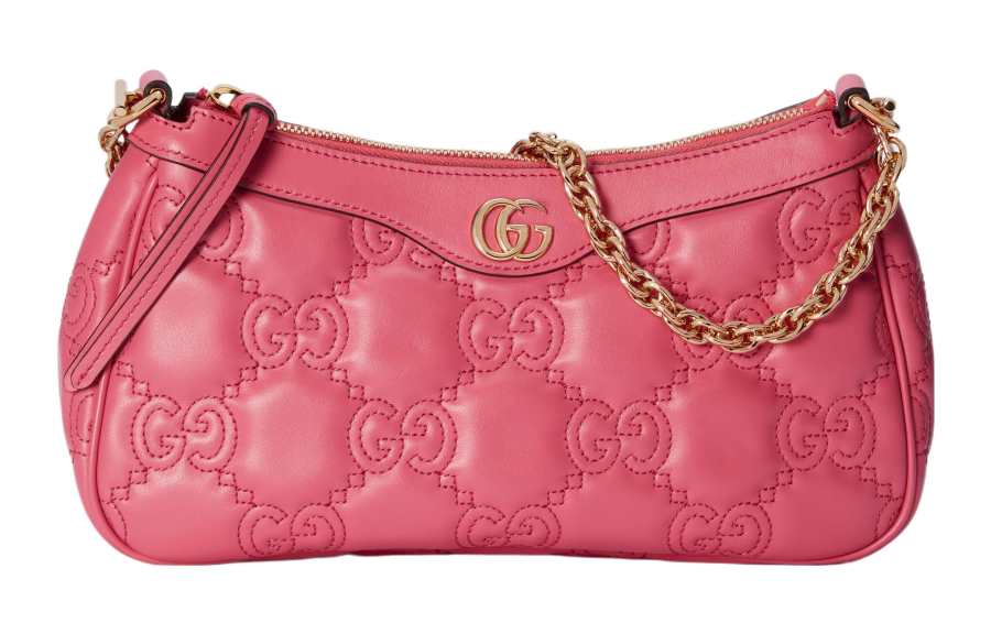 GUCCI GG Matelassé Leather Pochette, Shoulder Bag Shoulder Bag, Handbag Women's Pink