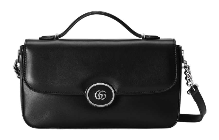 GUCCI Leather Handbag, Shoulder Bag, Crossbody Bag Small Women's Black