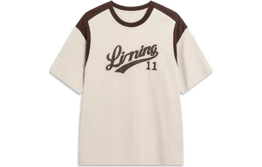 Li-Ning Li Ning Sports Fashion Collection T Shirt Unisex Oat Gray