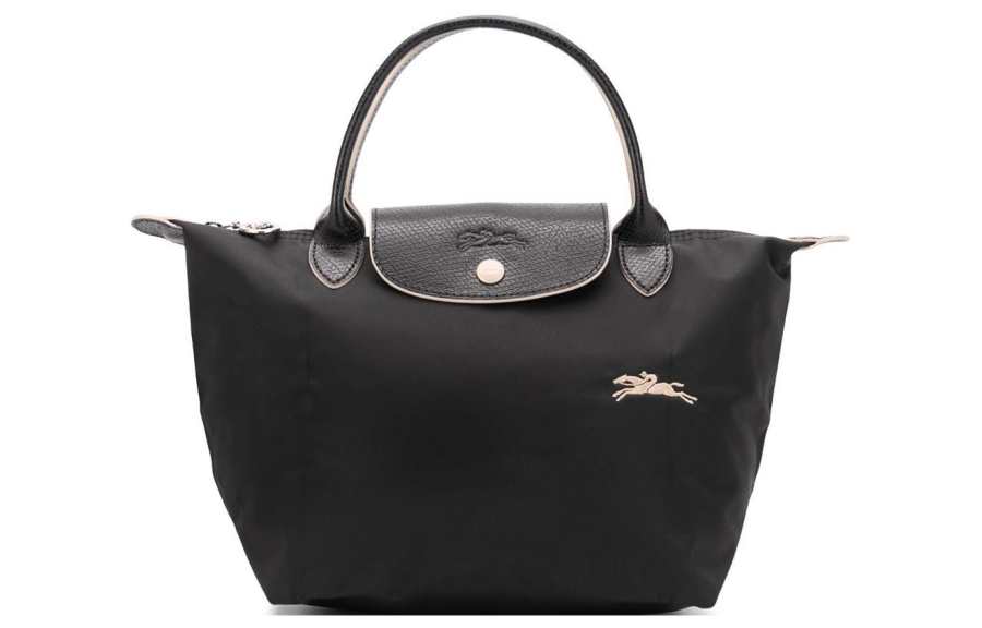 LONGCHAMP Le Pliage Club Polyamide Canvas Shopping Bag, Dumpling Bag, Handbag Small Women's Black