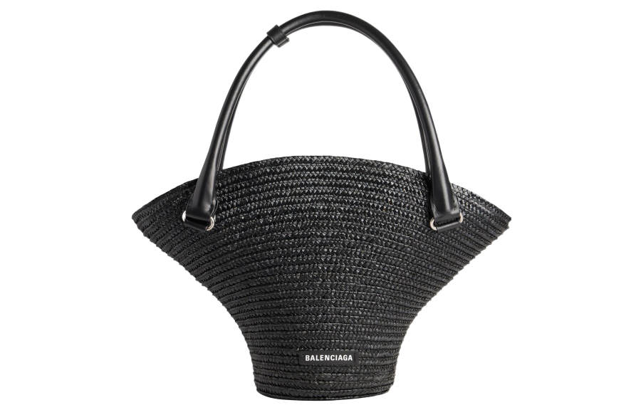 Balenciaga Straw Handbag Medium Women's Black